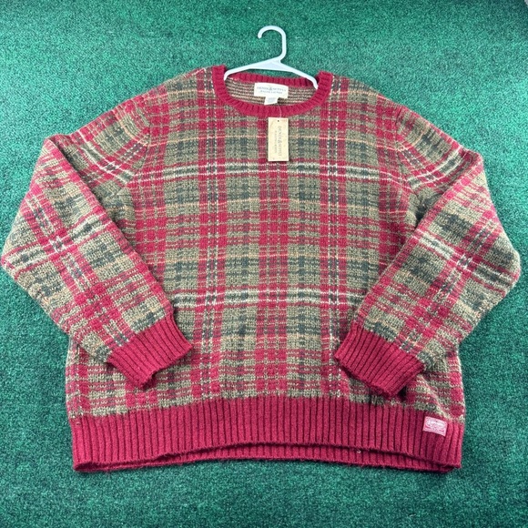 Ralph Lauren Denim & Supply Red Green XL Mohair Shetland Wool Pullover Sweater - Picture 1 of 9